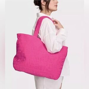 NWT Victorias Secret Hot Pink Weekender Terry Tote Beach Bag NWT
